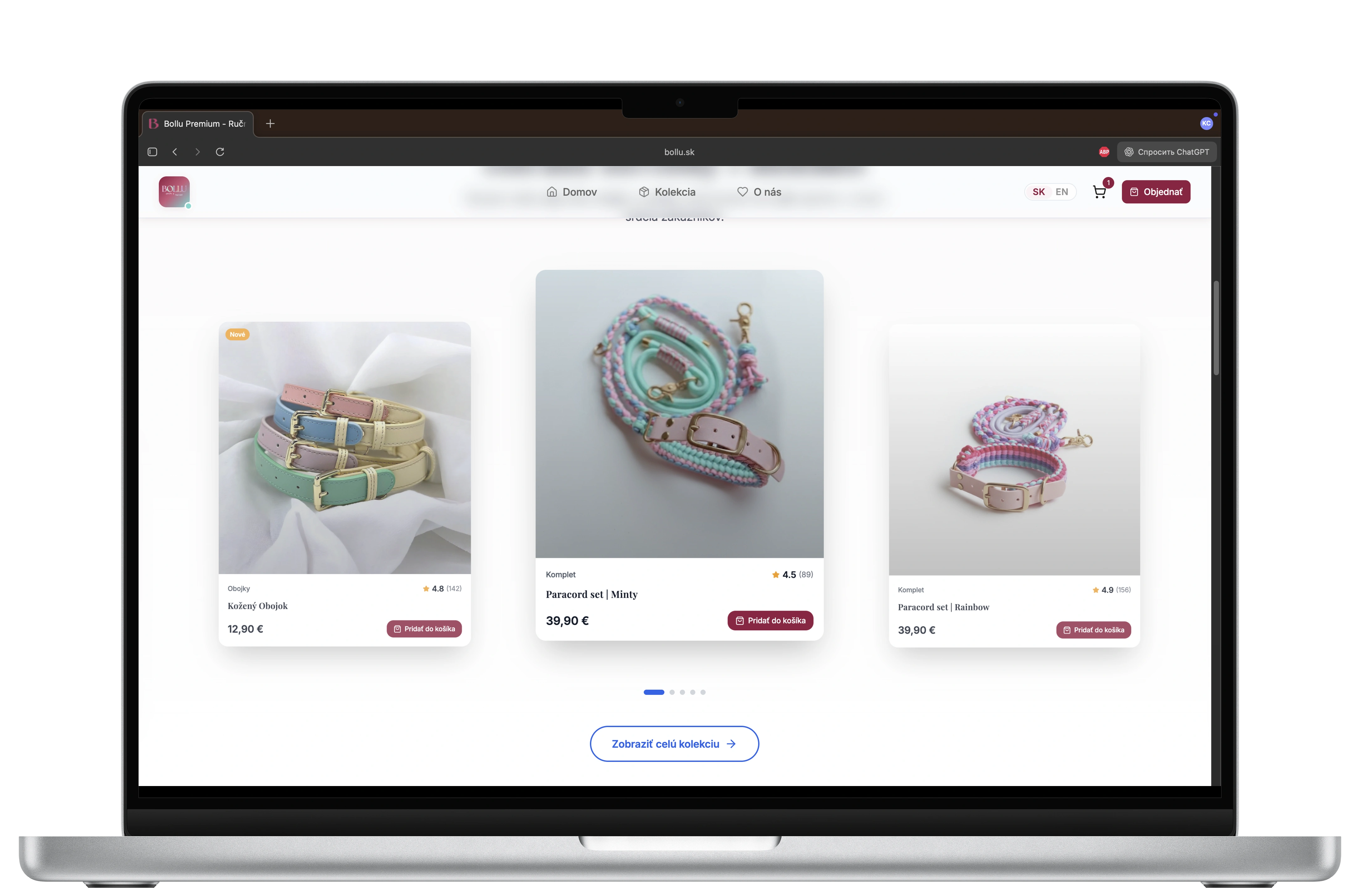 Bollu e-shop desktop preview